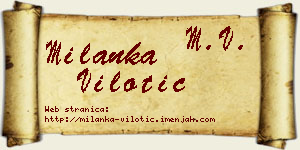 Milanka Vilotić vizit kartica